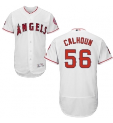 Men's Majestic Los Angeles Angels of Anaheim #56 Kole Calhoun White Home Flex Base Authentic Collection MLB Jersey