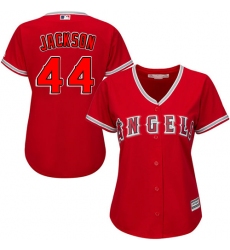 Women's Majestic Los Angeles Angels of Anaheim #44 Reggie Jackson Authentic Red Alternate MLB Jersey