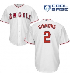 Men's Majestic Los Angeles Angels of Anaheim #2 Andrelton Simmons Replica White Home Cool Base MLB Jersey