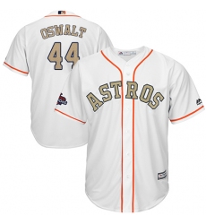 Men's Majestic Houston Astros #44 Roy Oswalt Replica White 2018 Gold Program Cool Base MLB Jersey