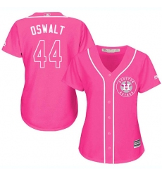 Women's Majestic Houston Astros #44 Roy Oswalt Replica Pink Fashion Cool Base MLB Jersey