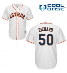 Men's Majestic Houston Astros #50 J.R. Richard Replica White Home Cool Base MLB Jersey