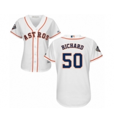 Women's Houston Astros #50 J.R. Richard Authentic White Home Cool Base 2019 World Series Bound Baseball Jersey