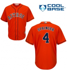 Men's Majestic Houston Astros #4 George Springer Replica Orange Alternate Cool Base MLB Jersey