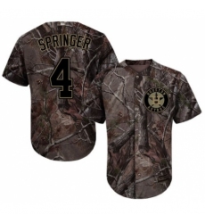 Youth Majestic Houston Astros #4 George Springer Authentic Camo Realtree Collection Flex Base MLB Jersey