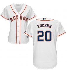 Women's Majestic Houston Astros #20 Preston Tucker Authentic White Home Cool Base MLB Jersey