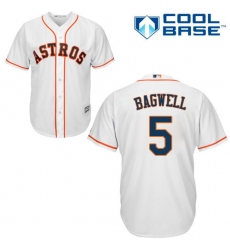 Men's Majestic Houston Astros #5 Jeff Bagwell Replica White Home Cool Base MLB Jersey