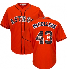 Men's Majestic Houston Astros #43 Lance McCullers Authentic Orange Team Logo Fashion Cool Base MLB Jersey
