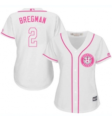 Women's Majestic Houston Astros #2 Alex Bregman Replica White Fashion Cool Base MLB Jersey
