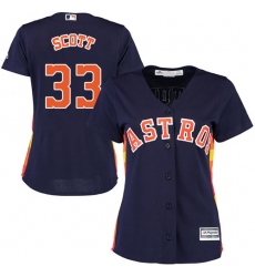 Women's Majestic Houston Astros #33 Mike Scott Replica Navy Blue Alternate Cool Base MLB Jersey