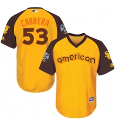 Youth Majestic Chicago White Sox #53 Melky Cabrera Authentic Yellow 2016 All-Star American League BP Cool Base MLB Jersey