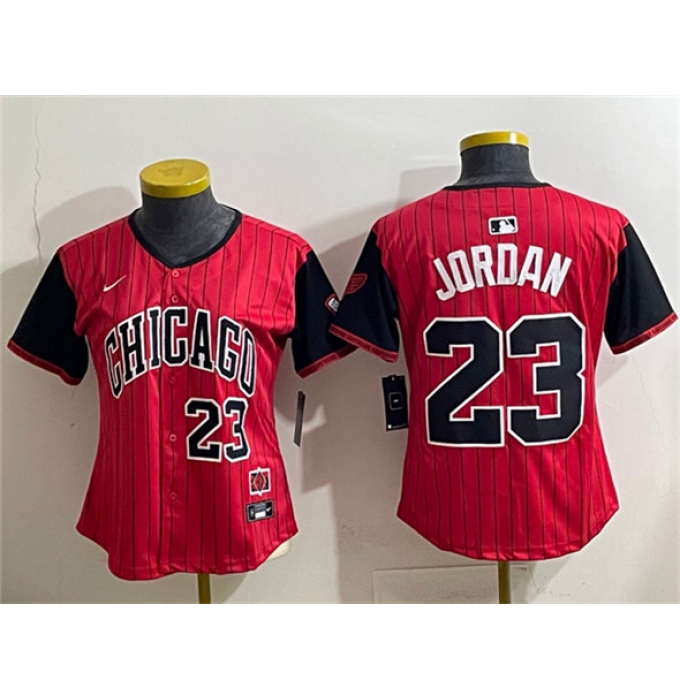 Youth Chicago White Sox #23 Michael Jordan Red Black 2025 City Connect Limited Stitched Baseball Jersey 001