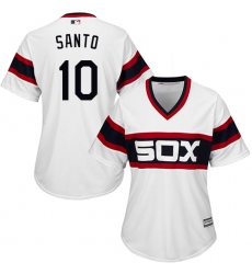 Women's Majestic Chicago White Sox #10 Ron Santo Replica White 2013 Alternate Home Cool Base MLB Jersey