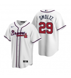 Men's Nike Atlanta Braves #29 John Smoltz White Home Stitched Baseball Jersey