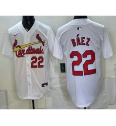 Men's St Louis Cardinals #22 Joshua Baez White Cool Base Stitched Jersey