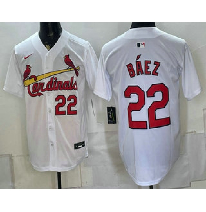 Men's St Louis Cardinals #22 Joshua Baez White Cool Base Stitched Jersey