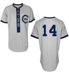 Men's Majestic Chicago Cubs #14 Ernie Banks Authentic White 1909 Turn Back The Clock MLB Jersey