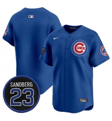 Men's Chicago Cubs Blank Royal 'Ryne Sandberg Tribute' Vapor Limited V2 Stitched Baseball Jersey
