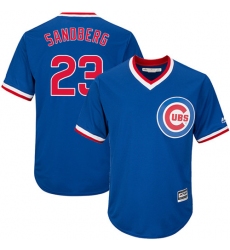 Youth Majestic Chicago Cubs #23 Ryne Sandberg Authentic Royal Blue Cooperstown Cool Base MLB Jersey