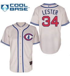 Men's Majestic Chicago Cubs #34 Jon Lester Replica Cream 1929 Turn Back The Clock MLB Jersey