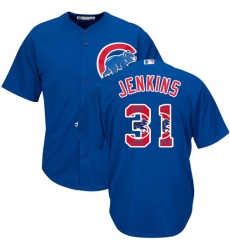 Men's Majestic Chicago Cubs #31 Fergie Jenkins Authentic Royal Blue Team Logo Fashion Cool Base MLB Jersey