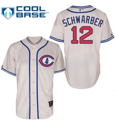 Men's Majestic Chicago Cubs #12 Kyle Schwarber Authentic Cream 1929 Turn Back The Clock MLB Jersey