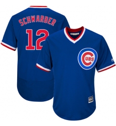 Men's Majestic Chicago Cubs #12 Kyle Schwarber Royal Blue Flexbase Authentic Collection Cooperstown MLB Jersey