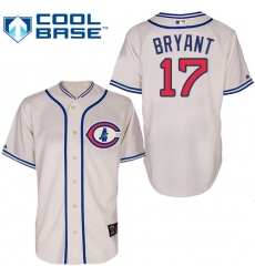 Men's Majestic Chicago Cubs #17 Kris Bryant Authentic Cream 1929 Turn Back The Clock MLB Jersey