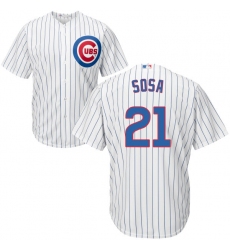 Youth Majestic Chicago Cubs #21 Sammy Sosa Authentic White Home Cool Base MLB Jersey