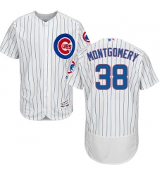 Men's Majestic Chicago Cubs #38 Mike Montgomery White Home Flexbase Authentic Collection MLB Jersey