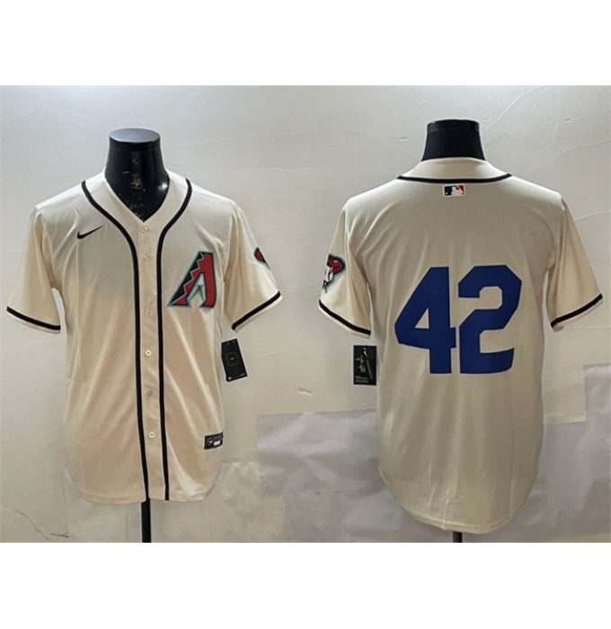 Men's Arizona Diamondbacks #42 Jackie Robinson Cream Limited Stitched Baseball Jersey