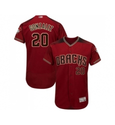 Men's Arizona Diamondbacks #20 Luis Gonzalez Red Alternate Authentic Collection Flex Base Baseball Jersey