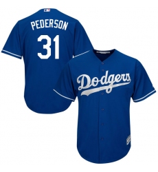 Men's Majestic Los Angeles Dodgers #31 Joc Pederson Authentic Royal Blue Alternate Cool Base MLB Jersey