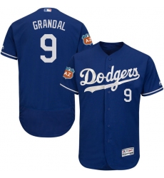 Men's Majestic Los Angeles Dodgers #9 Yasmani Grandal Royal Blue Flexbase Authentic Collection MLB Jersey
