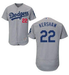 Men's Majestic Los Angeles Dodgers #22 Clayton Kershaw Gray Alternate Road Flexbase Authentic Collection MLB Jersey