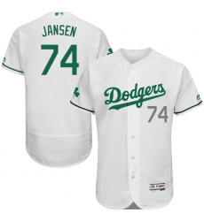 Men's Majestic Los Angeles Dodgers #74 Kenley Jansen White Celtic Flexbase Authentic Collection MLB Jersey