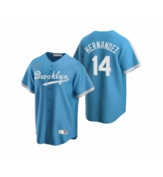 Men's Los Angeles Dodgers #14 Enrique Hernandez Nike Light Blue Cooperstown Collection Alternate Jersey
