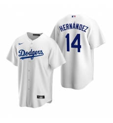 Men's Nike Los Angeles Dodgers #14 Enrique Hernandez White Home Stitched Baseball Jersey