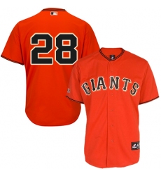 Men's Majestic San Francisco Giants #28 Buster Posey Authentic Orange Old Style MLB Jersey
