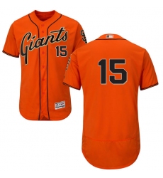 Men's Majestic San Francisco Giants #15 Bruce Bochy Orange Alternate Flex Base Authentic Collection MLB Jersey