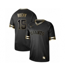 Men's San Francisco Giants #15 Bruce Bochy Authentic Black Gold Fashion Baseball Jersey