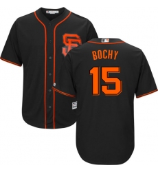 Youth Majestic San Francisco Giants #15 Bruce Bochy Replica Black Alternate Cool Base MLB Jersey