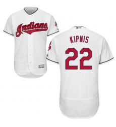 Men's Majestic Cleveland Indians #22 Jason Kipnis White Home Flex Base Authentic Collection MLB Jersey