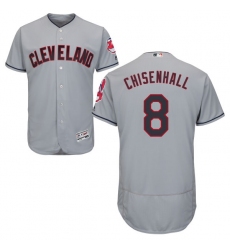 Men's Majestic Cleveland Indians #8 Lonnie Chisenhall Grey Road Flex Base Authentic Collection MLB Jersey