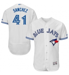Men's Majestic Toronto Blue Jays #41 Aaron Sanchez White Home Flex Base Authentic Collection MLB Jersey