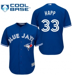 Men's Majestic Toronto Blue Jays #33 J.A. Happ Replica Blue Alternate MLB Jersey