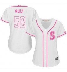 Women's Majestic Seattle Mariners #52 Carlos Ruiz Replica White Fashion Cool Base MLB Jersey