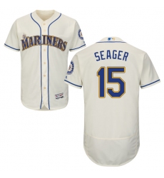 Men's Majestic Seattle Mariners #15 Kyle Seager Cream Alternate Flex Base Authentic Collection MLB Jersey