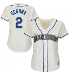 Women's Majestic Seattle Mariners #2 Jean Segura Authentic Cream Alternate Cool Base MLB Jersey
