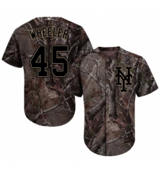 Men's Majestic New York Mets #45 Zack Wheeler Authentic Camo Realtree Collection Flex Base MLB Jersey